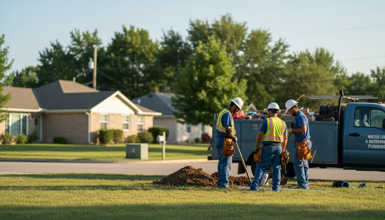 Residential water line and bathroom plumbing service in Tioga, ND
